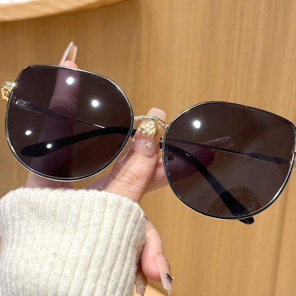 Gold Trim Cat Eye Sunglasses - Picture 3 of 5